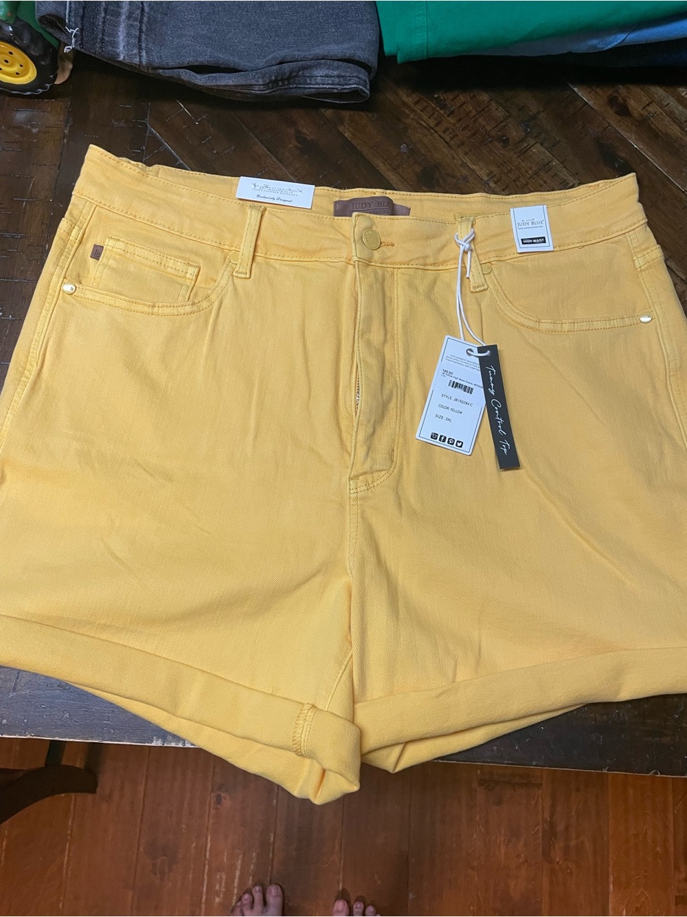 Judy Blue Bright Yellow High-Rise Denim Shorts